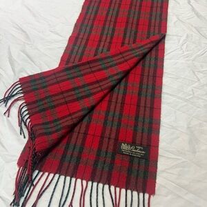 Vintage Red Tartan 100% Cashmere Scarf